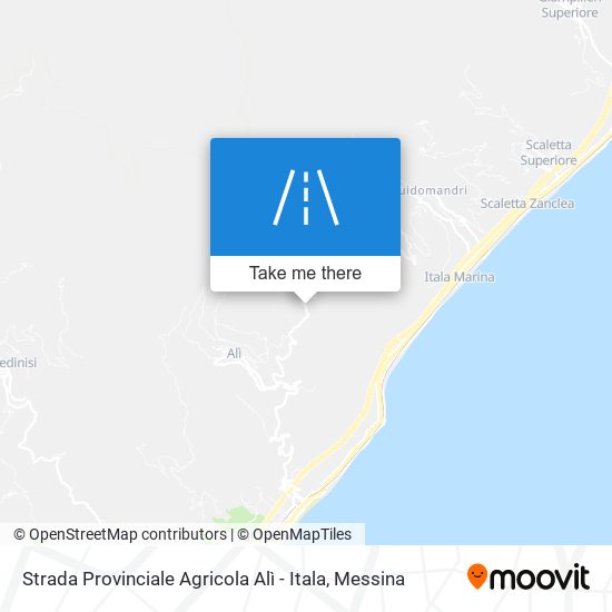 Strada Provinciale Agricola Alì - Itala map