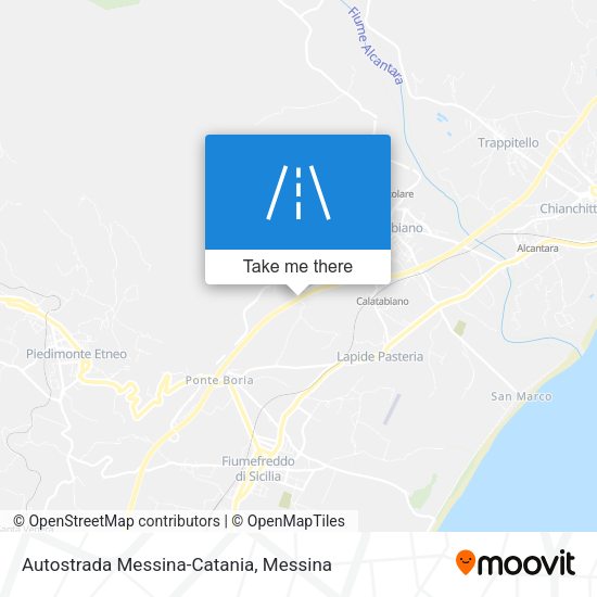 Autostrada Messina-Catania map