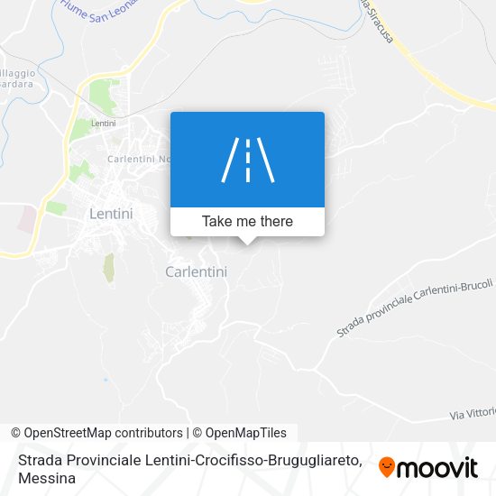 Strada Provinciale Lentini-Crocifisso-Brugugliareto map