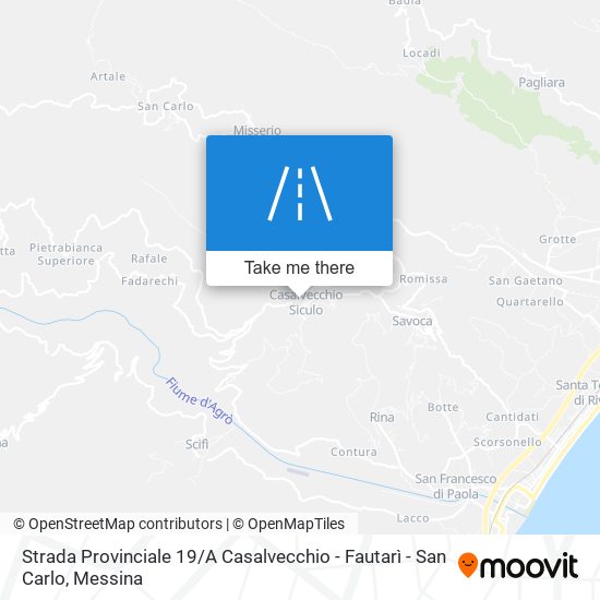Strada Provinciale 19 / A Casalvecchio - Fautarì - San Carlo map