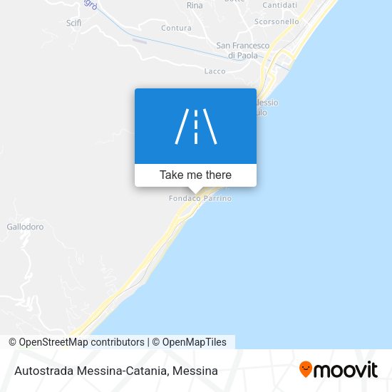 Autostrada Messina-Catania map