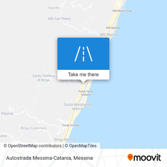 Autostrada Messina-Catania map