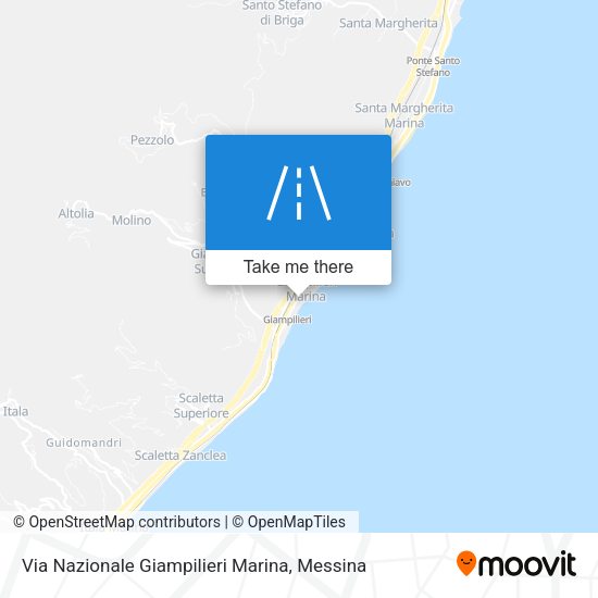 Via Nazionale Giampilieri Marina map