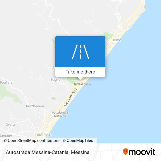 Autostrada Messina-Catania map