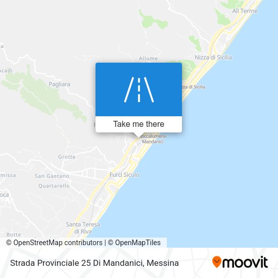 Strada Provinciale 25 Di Mandanici map