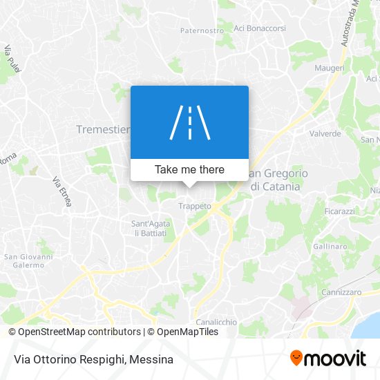 Via Ottorino Respighi map