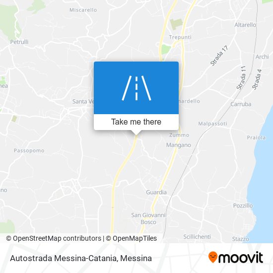 Autostrada Messina-Catania map