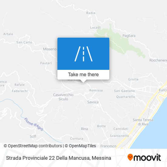 Strada Provinciale 22 Della Mancusa map
