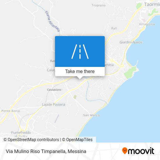 Via Mulino Riso Timpanella map