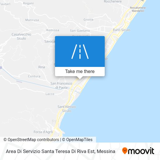 Area Di Servizio Santa Teresa Di Riva Est map