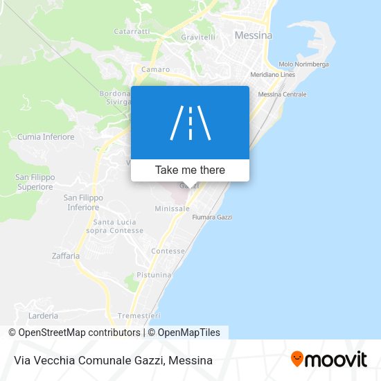 Via Vecchia Comunale Gazzi map
