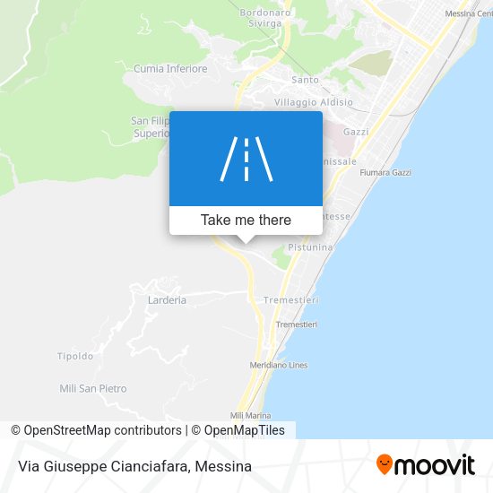 Via Giuseppe Cianciafara map