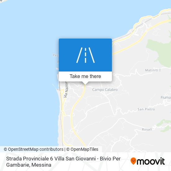 Strada Provinciale 6 Villa San Giovanni - Bivio Per Gambarie map