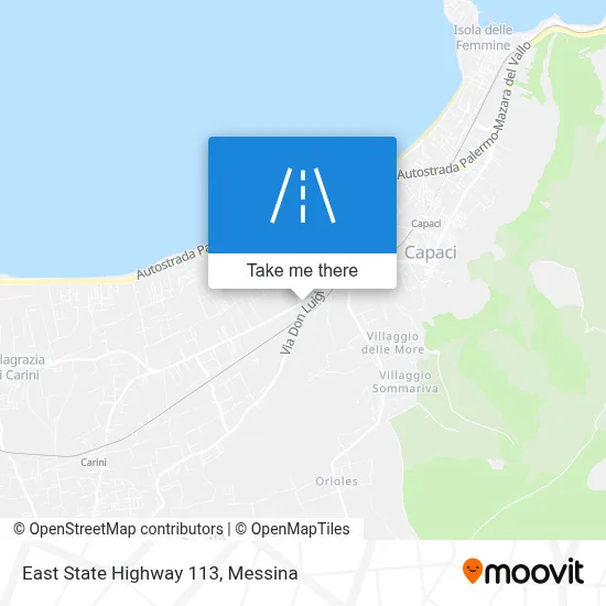 East State Highway 113 map