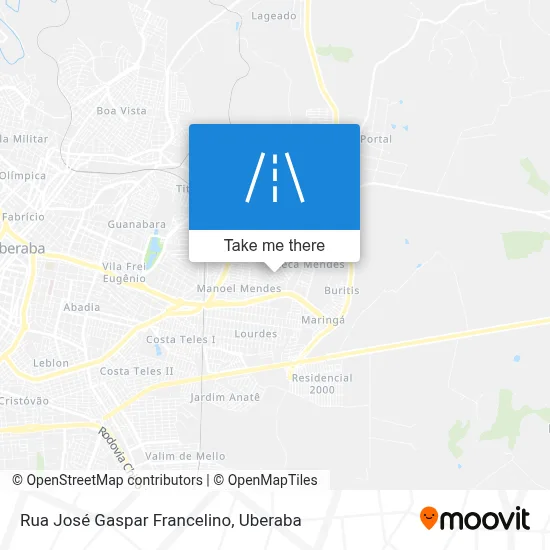 Rua José Gaspar Francelino map