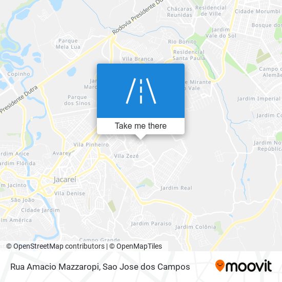 Mapa Rua Amacio Mazzaropi