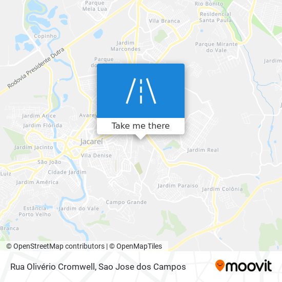 Mapa Rua Olivério Cromwell