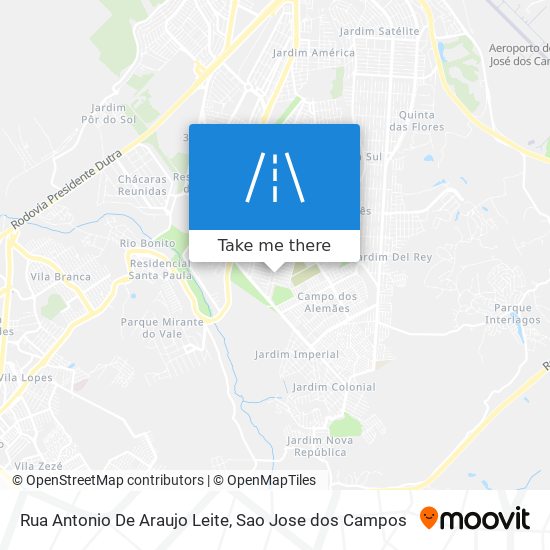 Mapa Rua Antonio De Araujo Leite