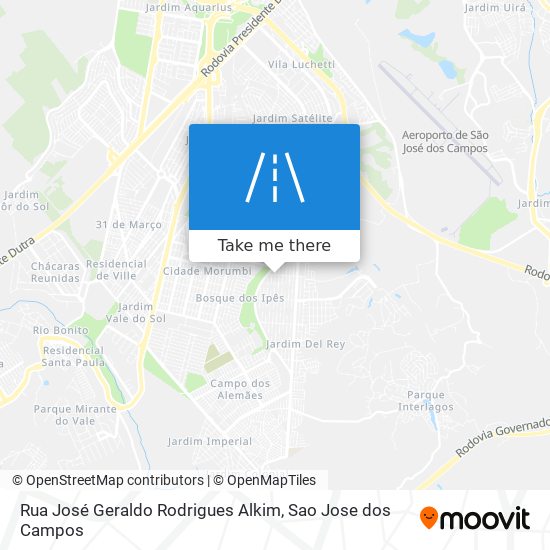 Mapa Rua José Geraldo Rodrigues Alkim