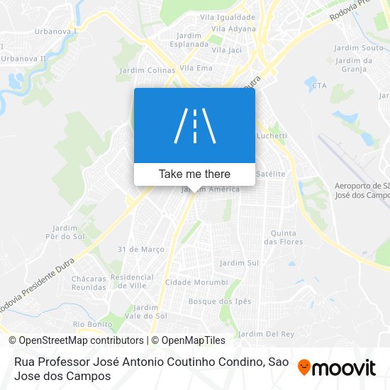 Rua Professor José Antonio Coutinho Condino map