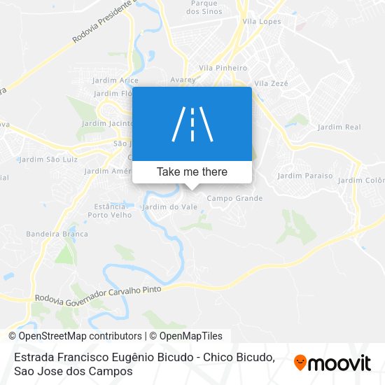Estrada Francisco Eugênio Bicudo - Chico Bicudo map