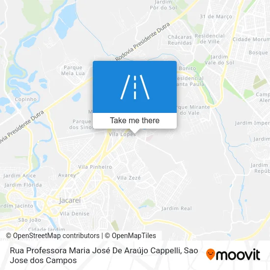 Rua Professora Maria José De Araújo Cappelli map