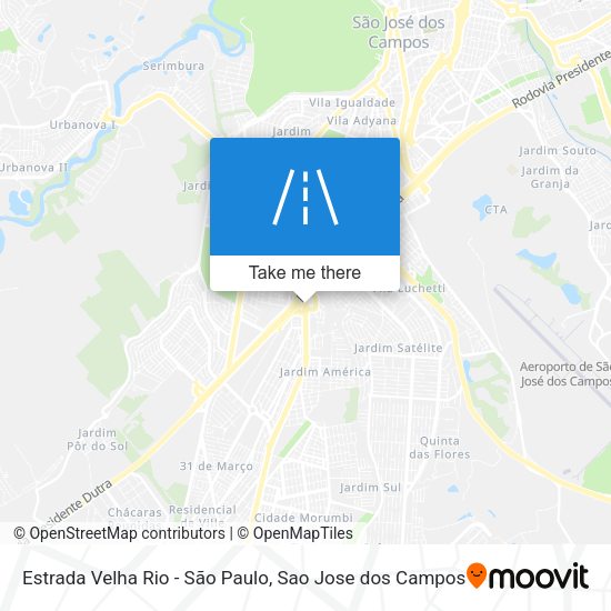 Estrada Velha Rio - São Paulo map