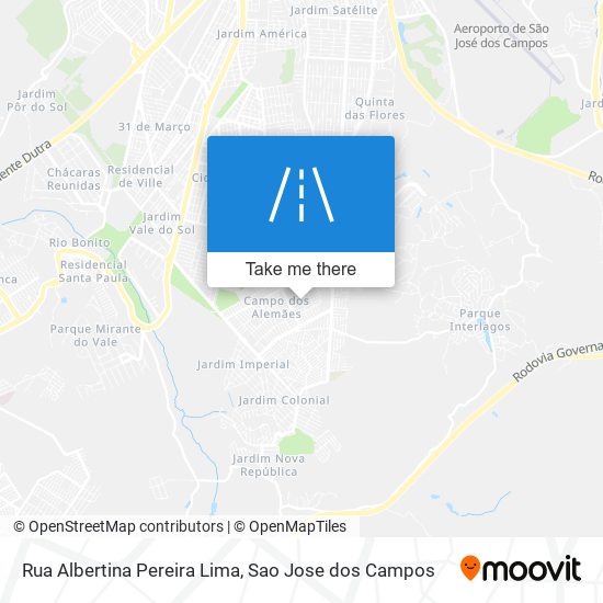 Mapa Rua Albertina Pereira Lima