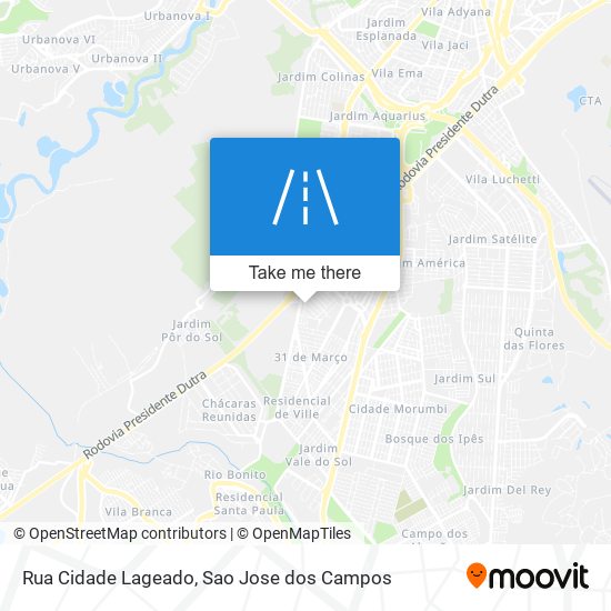 Rua Cidade Lageado map