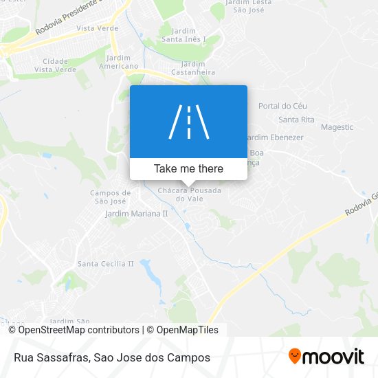 Rua Sassafras map