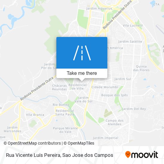 Mapa Rua Vicente Luís Pereira