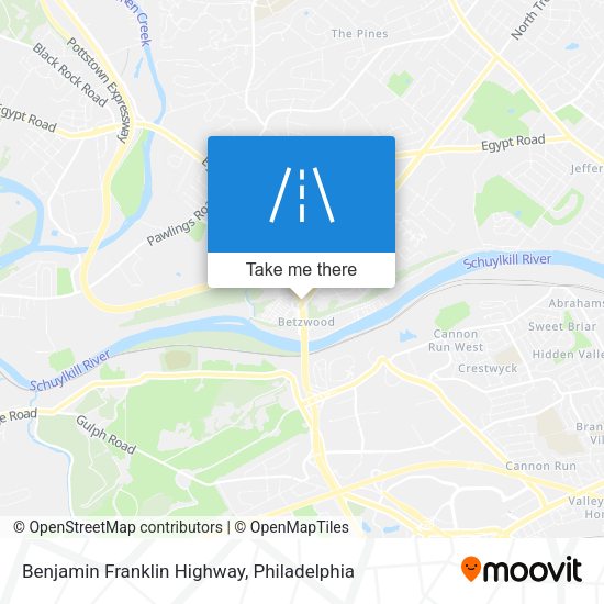 Benjamin Franklin Highway map