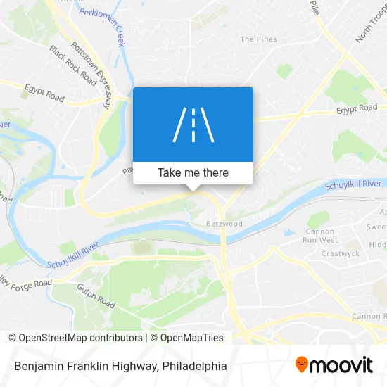 Benjamin Franklin Highway map