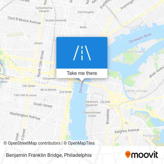 Benjamin Franklin Bridge map