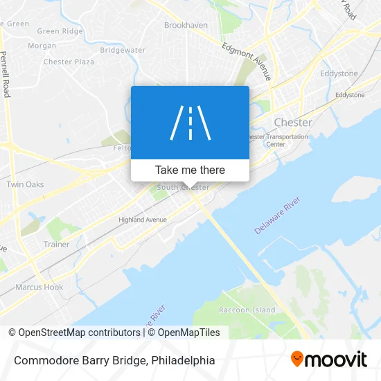 Commodore Barry Bridge map