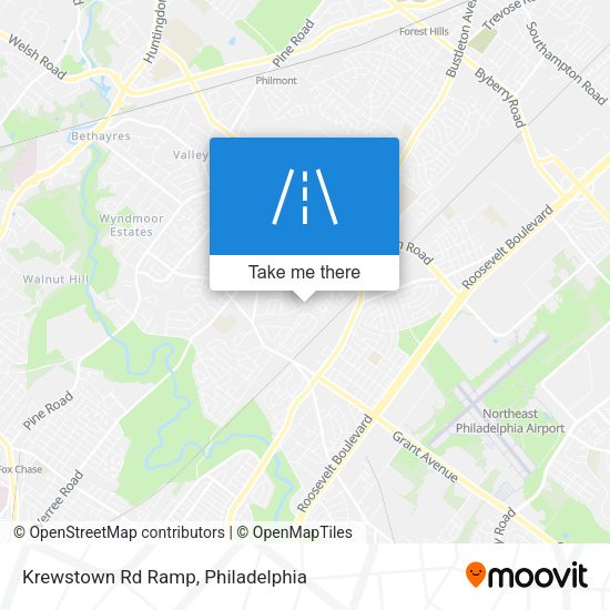 Krewstown Rd Ramp map