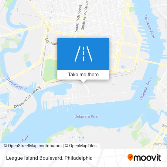 League Island Boulevard map