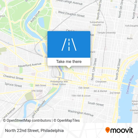 North 22nd Street map