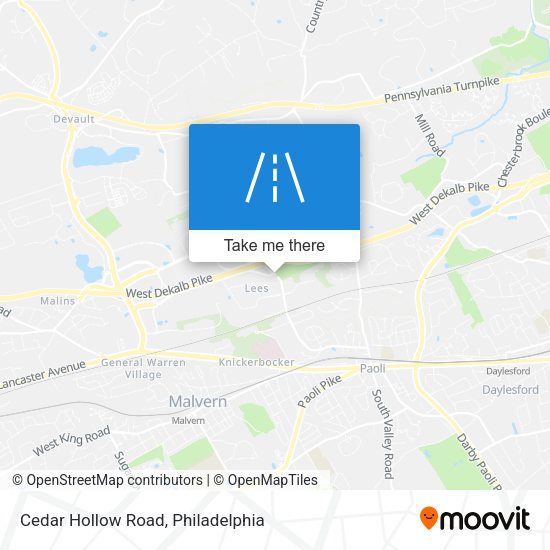 Cedar Hollow Road map