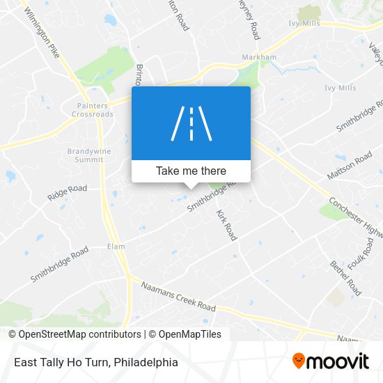 East Tally Ho Turn map