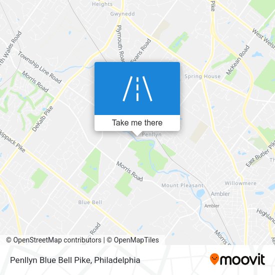 Mapa de Penllyn Blue Bell Pike
