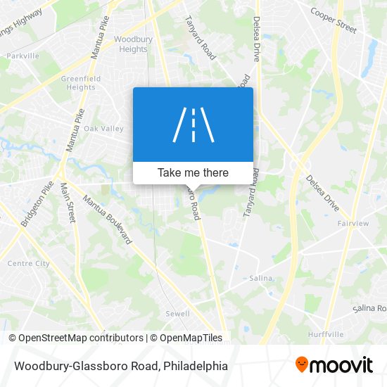 Woodbury-Glassboro Road map