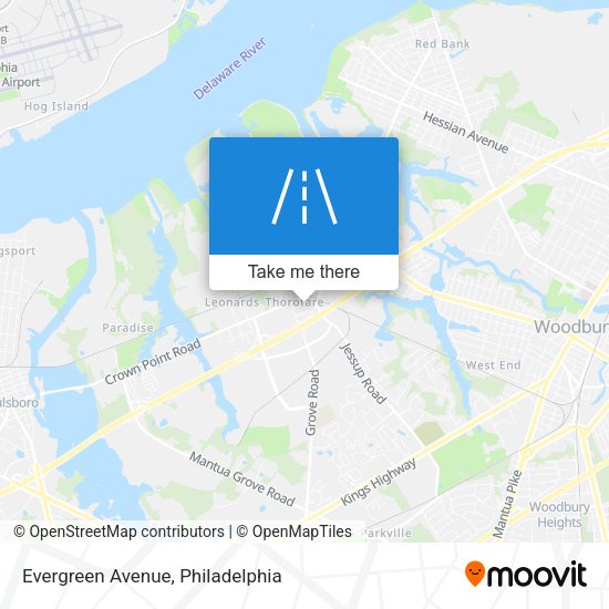 Mapa de Evergreen Avenue