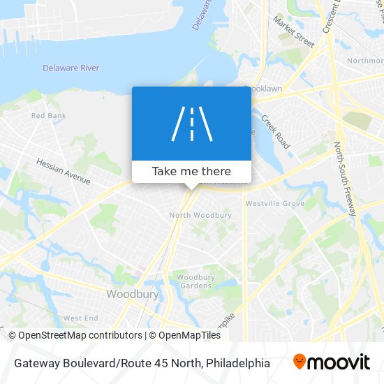 Gateway Boulevard / Route 45 North map