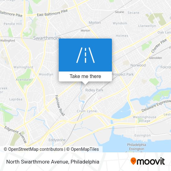 North Swarthmore Avenue map