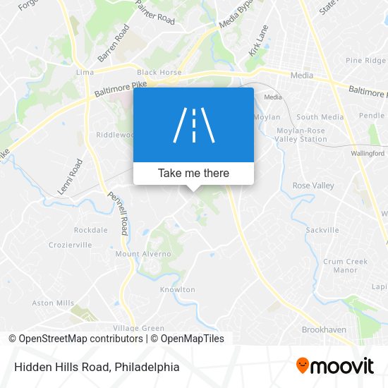 Hidden Hills Road map