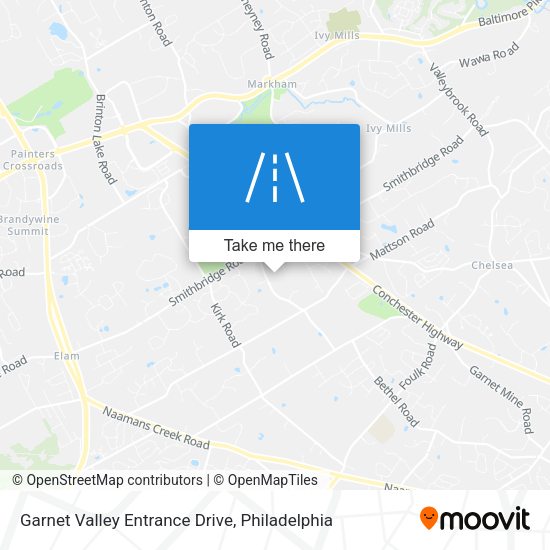 Mapa de Garnet Valley Entrance Drive