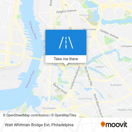 Walt Whitman Bridge Ext map