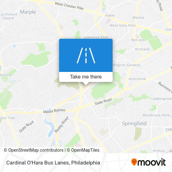 Mapa de Cardinal O'Hara Bus Lanes