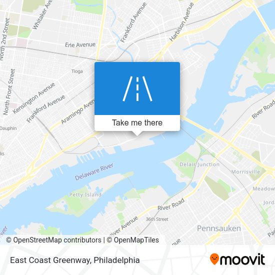 Mapa de East Coast Greenway